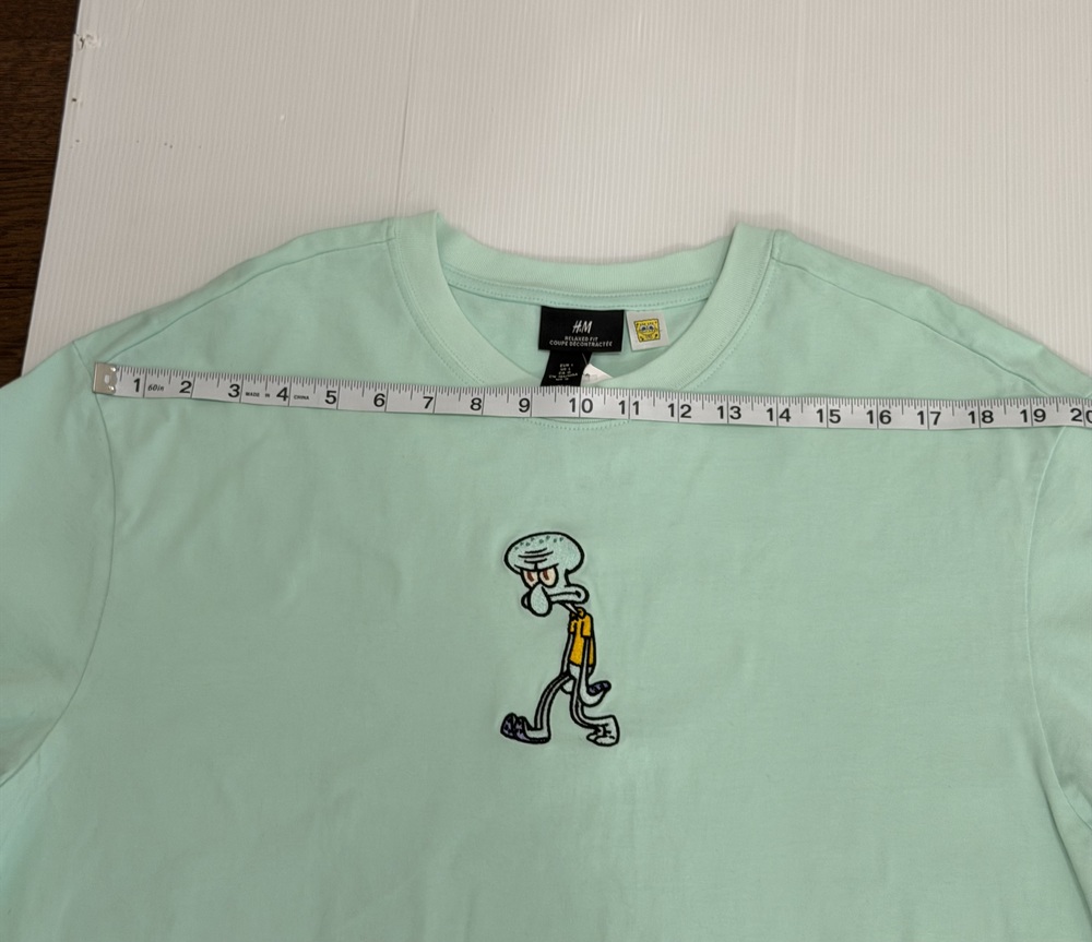 H&M x SpongeBob SquarePants Squidward Embroidered Relaxed Fit Tee - Large - Picture 4 of 6